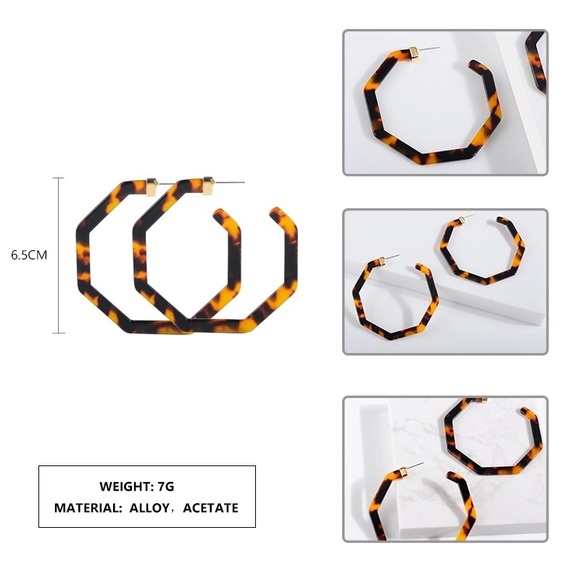 BaubleBar Style Resin Hoop Earrings - Picture 4 of 4